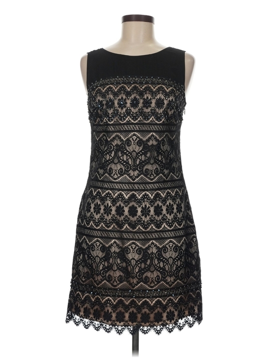 Laundry By Shelli Segal Dresses & Skirts - Laundry By Shelli Segal Black Lace Overlay Dress with Nude Underlay